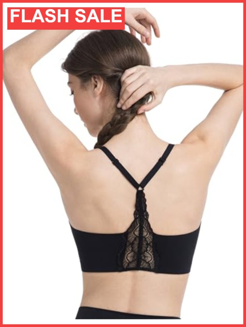 Wireless Jelly Bra Seamless Lace Racerback Everyday Tshirt Bra